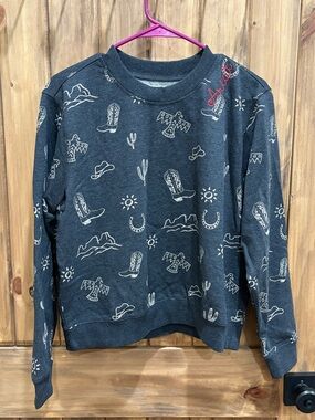 Ariat Gray Sweater with Western Prints